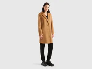 Relaxed Fit Button Down Solid Longline Coat