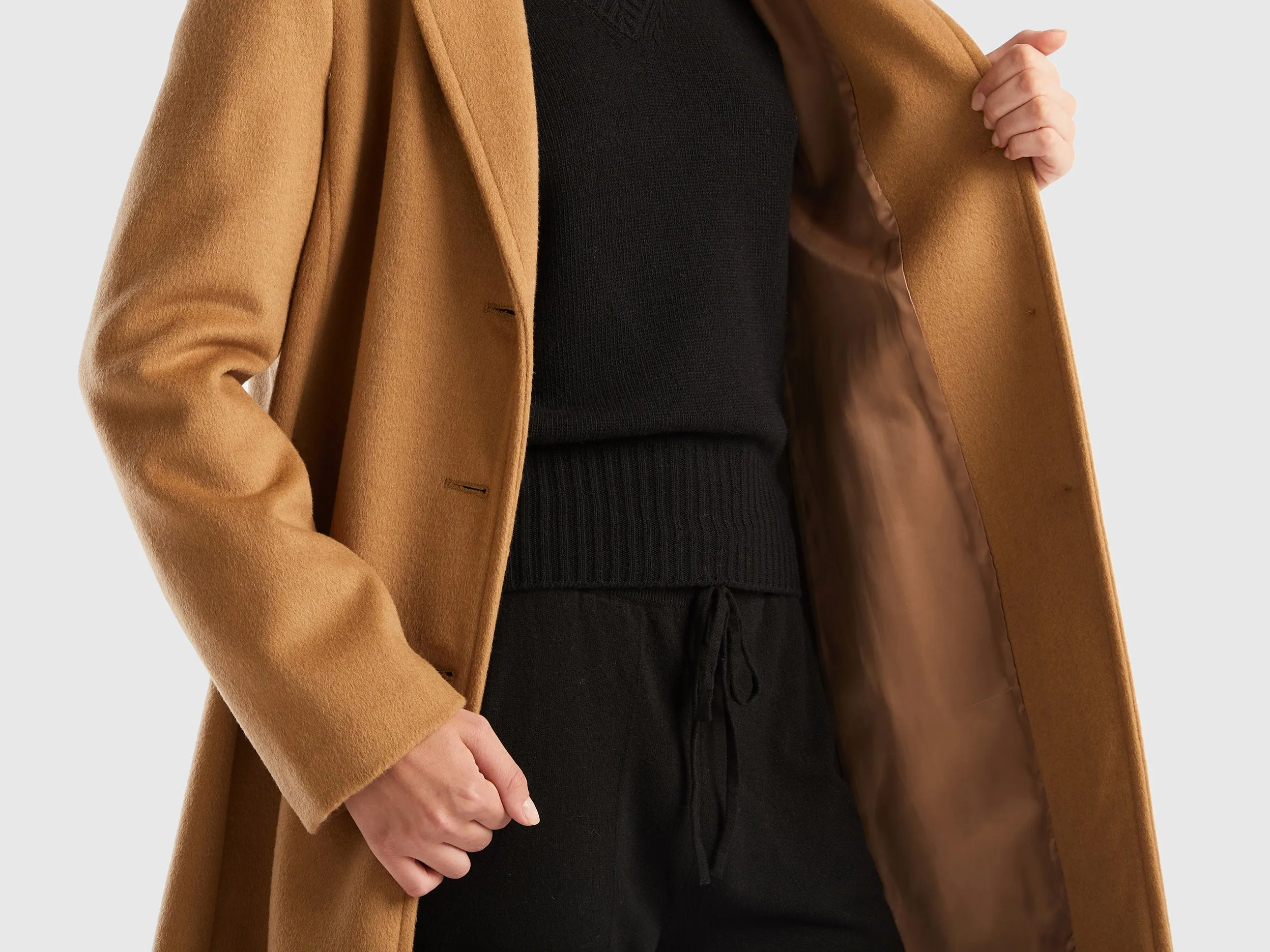 Relaxed Fit Button Down Solid Longline Coat