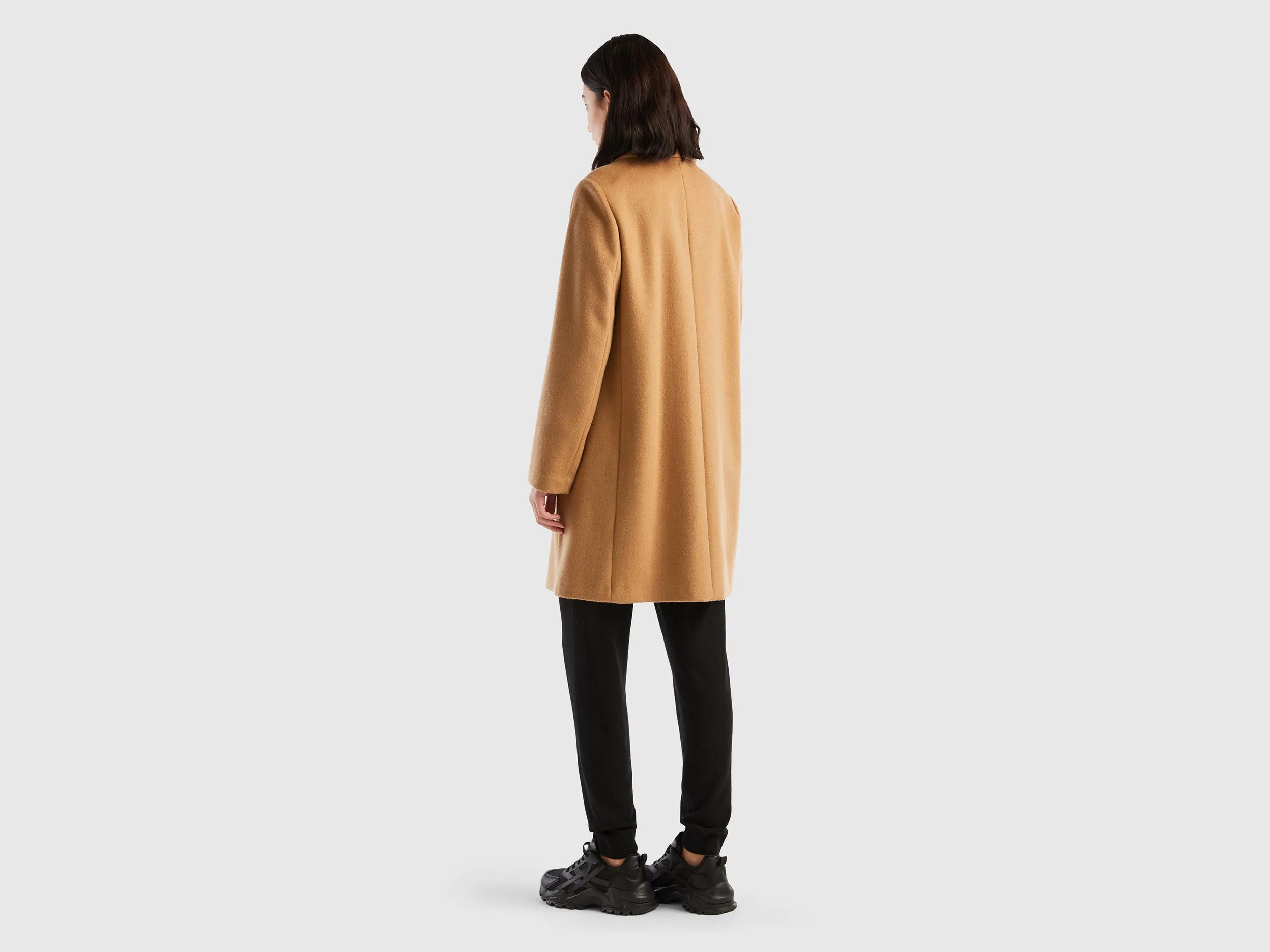 Relaxed Fit Button Down Solid Longline Coat