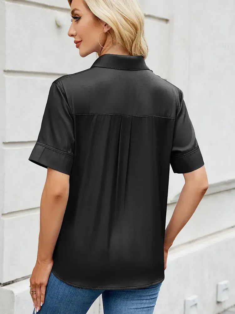 Relaxed Fit Short-Sleeve Denim Shirt