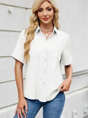 Relaxed Fit Short-Sleeve Denim Shirt