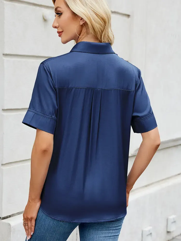 Relaxed Fit Short-Sleeve Denim Shirt