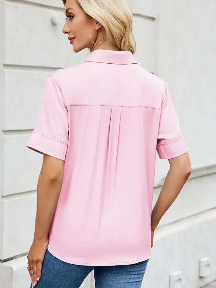 Relaxed Fit Short-Sleeve Denim Shirt