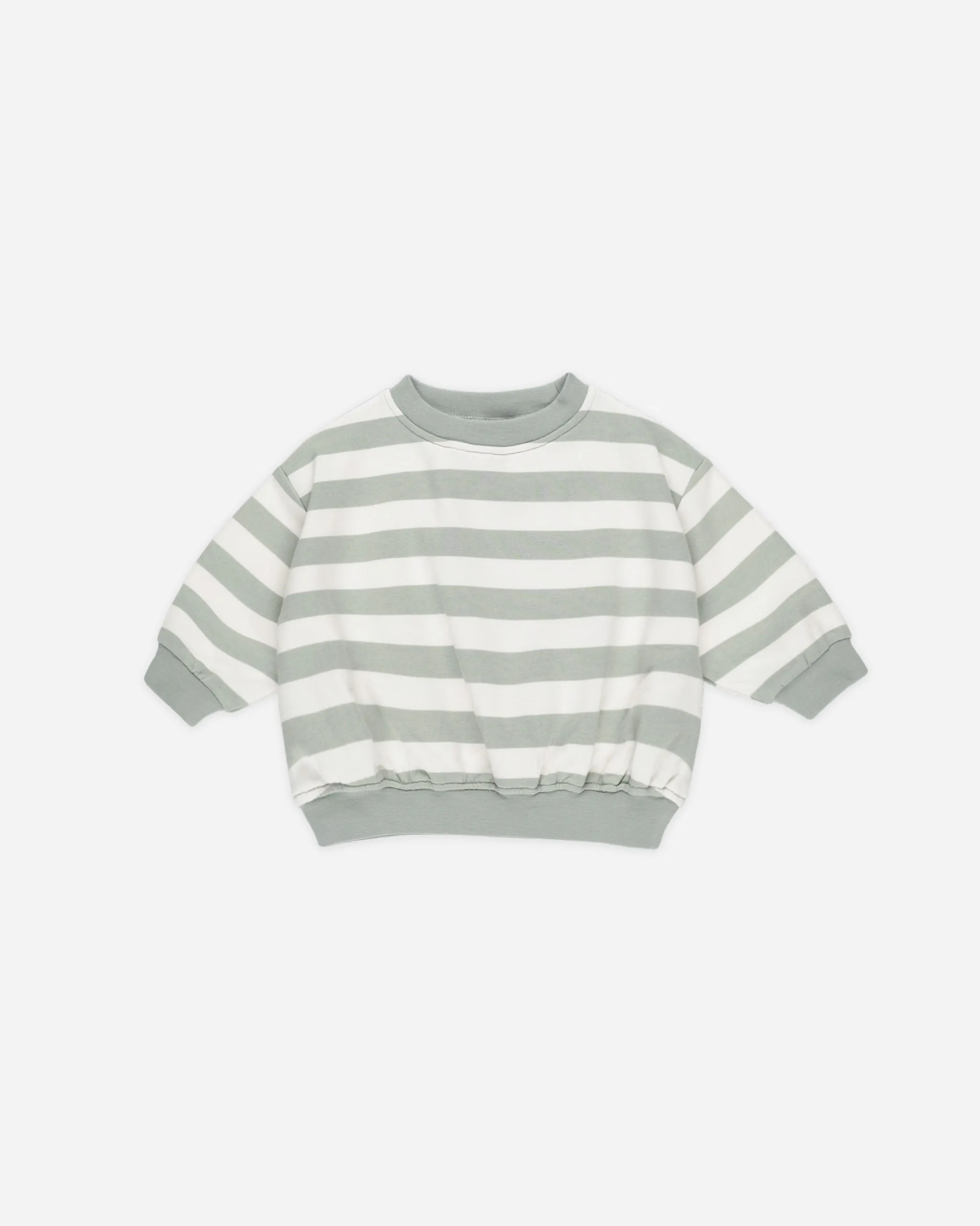 Relaxed Sweatshirt || Sage Stripe