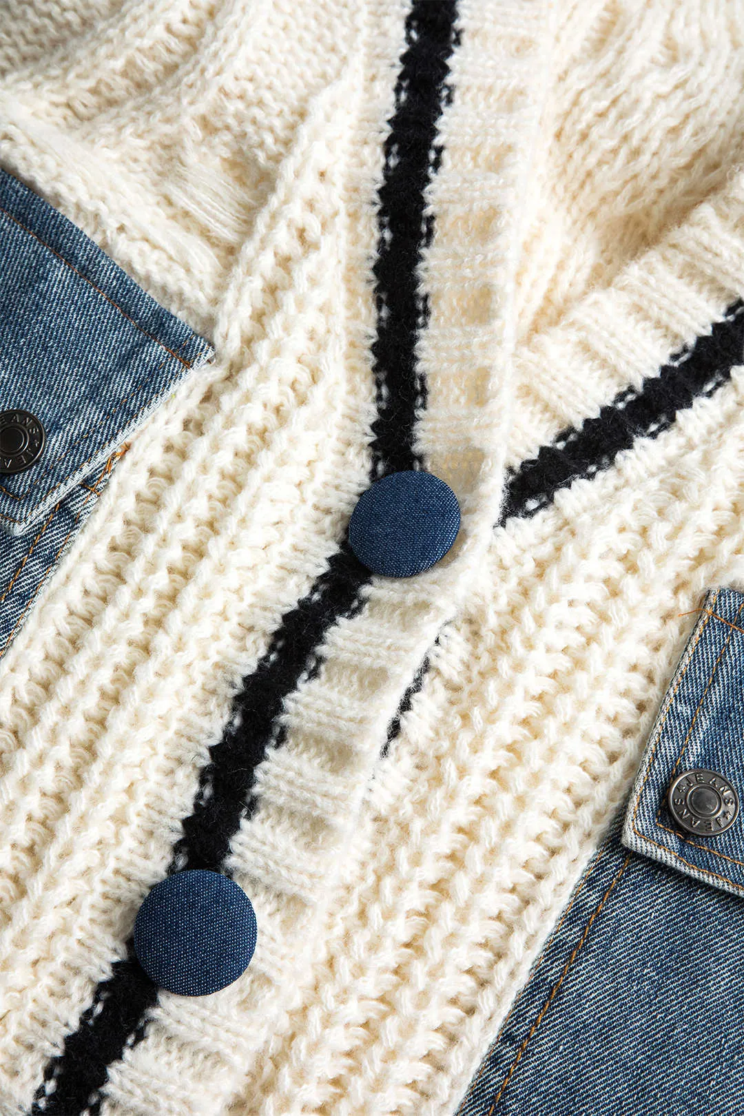 Renee - Stylish Patchwork Pocket Woman's Sweater Cardigan