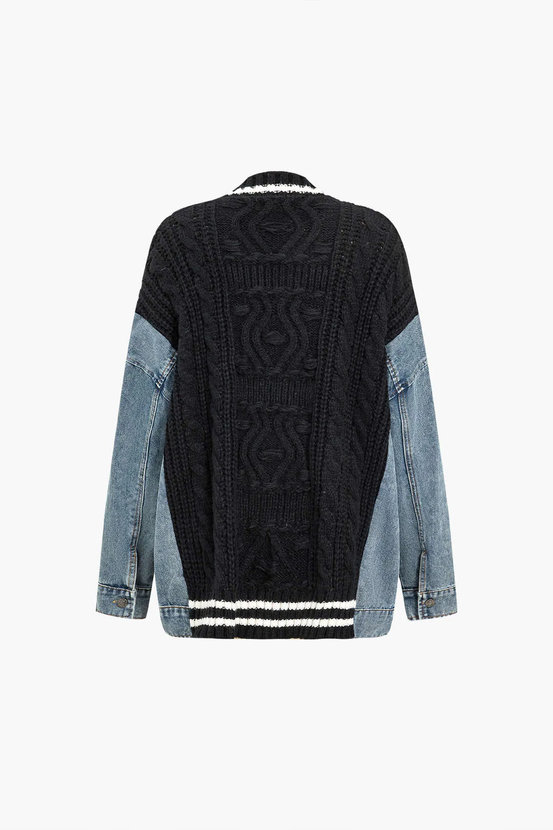 Renee - Stylish Patchwork Pocket Woman's Sweater Cardigan