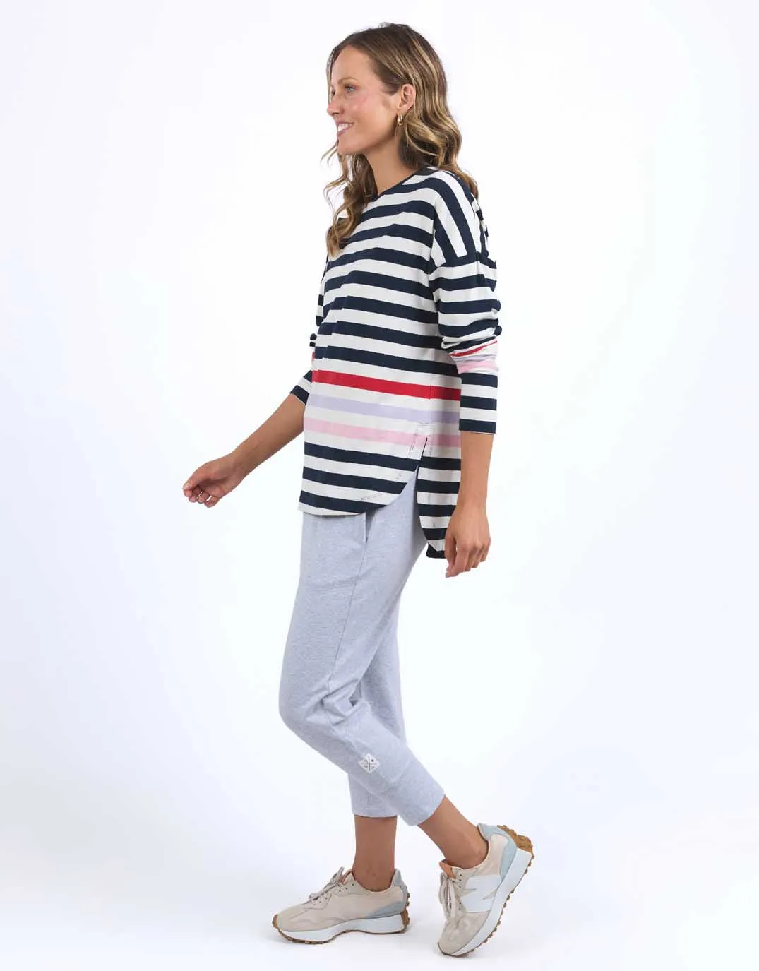 Retreat Long Sleeve Tee - Multicoloured Stripe