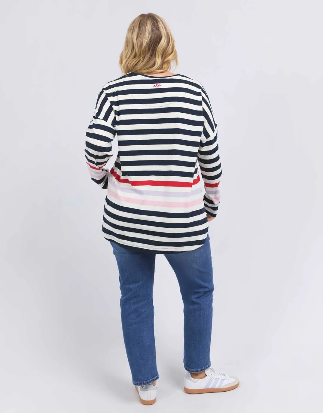 Retreat Long Sleeve Tee - Multicoloured Stripe