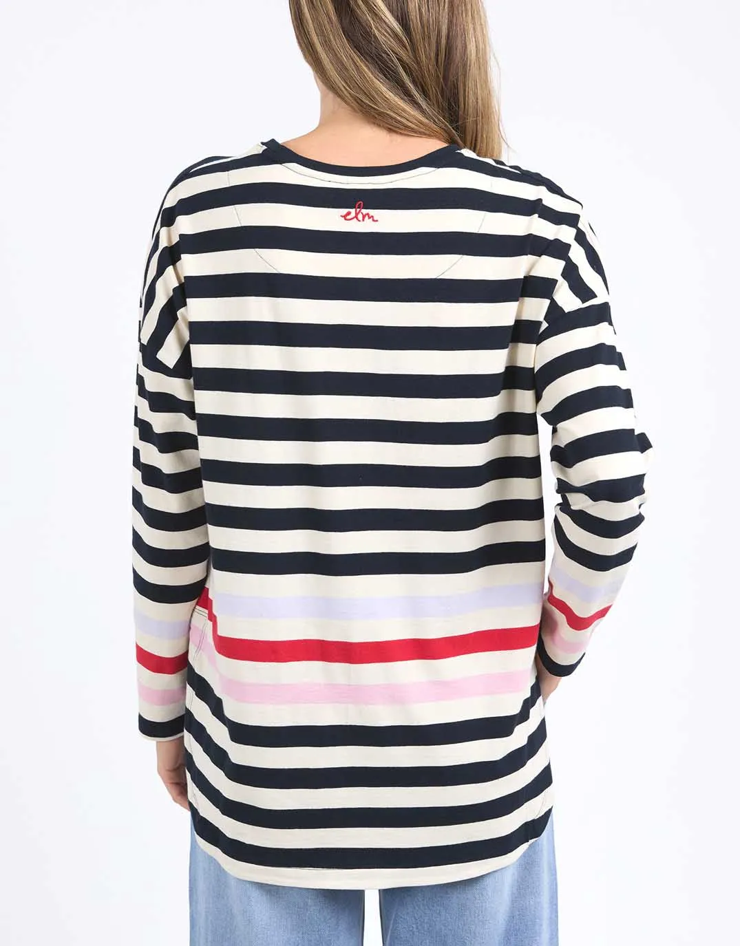 Retreat Long Sleeve Tee - Multicoloured Stripe