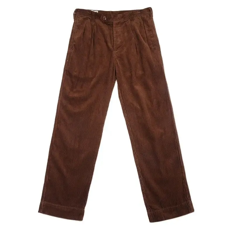 Retro Corduroy Cargo Pants - High-Quality Black Pocket Thick Straight Casual Streetwear Pants