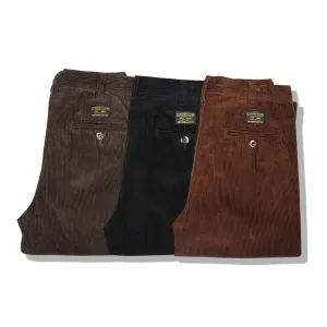 Retro Corduroy Cargo Pants - High-Quality Black Pocket Thick Straight Casual Streetwear Pants