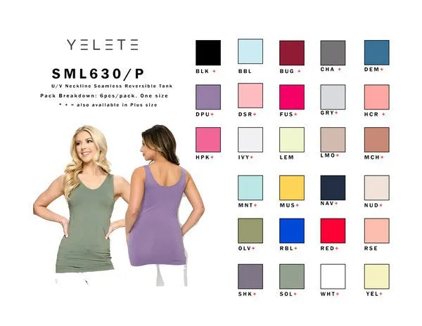 Reversible V or U Neckline Seamless Tank