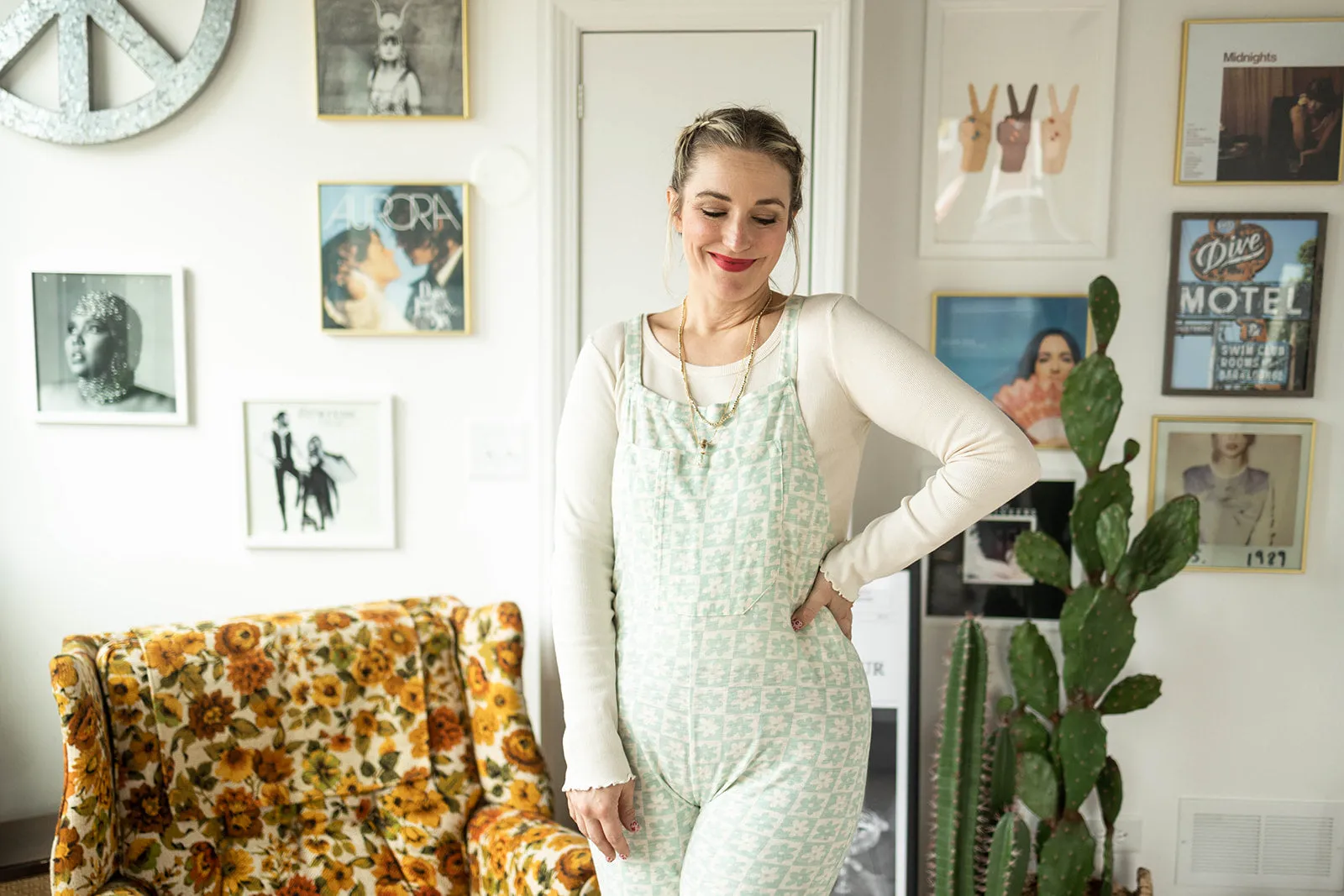 rhythm overall jumper in mint floral
