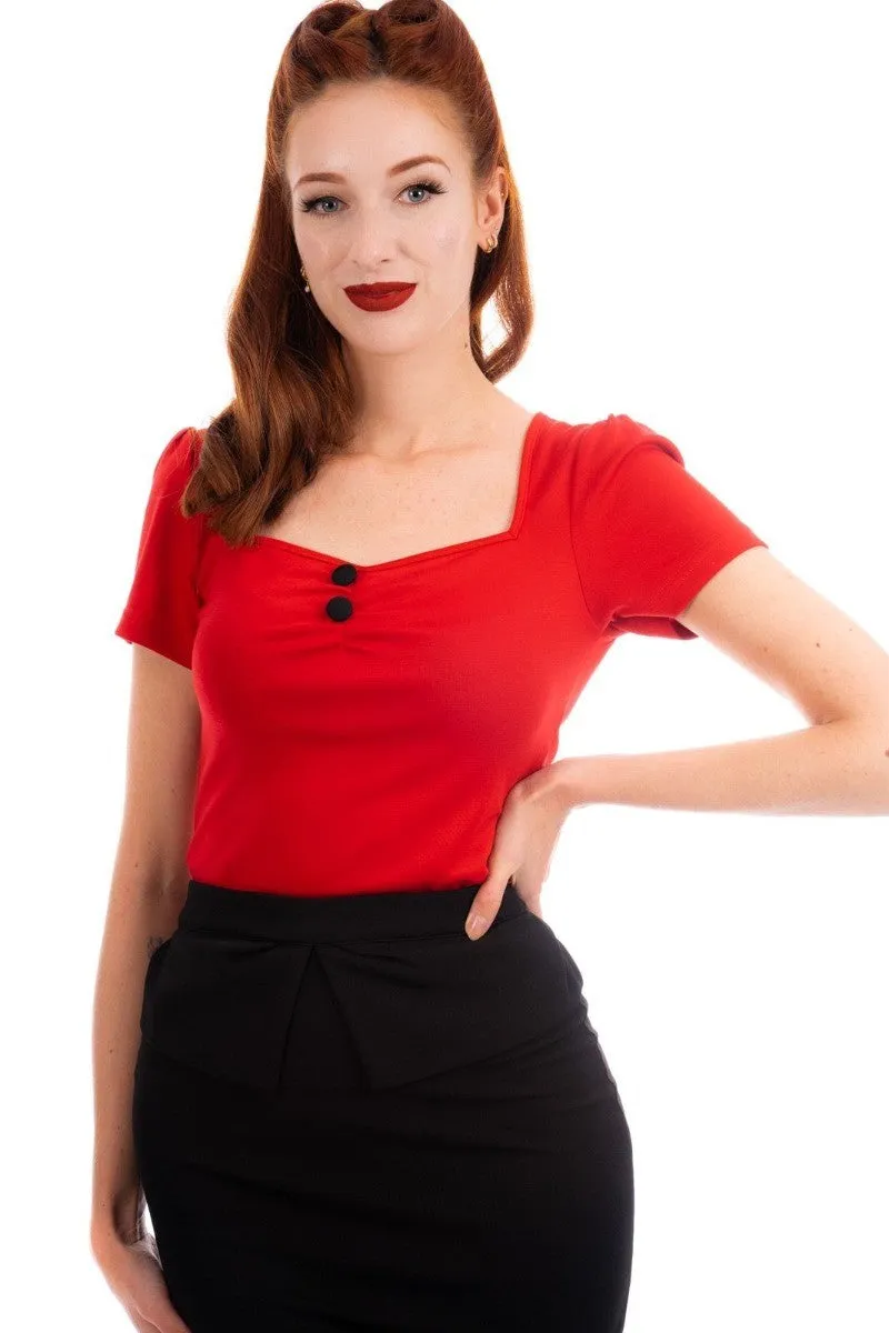 Ro Rox Doris Pinup 1950's Retro Sweetheart Top