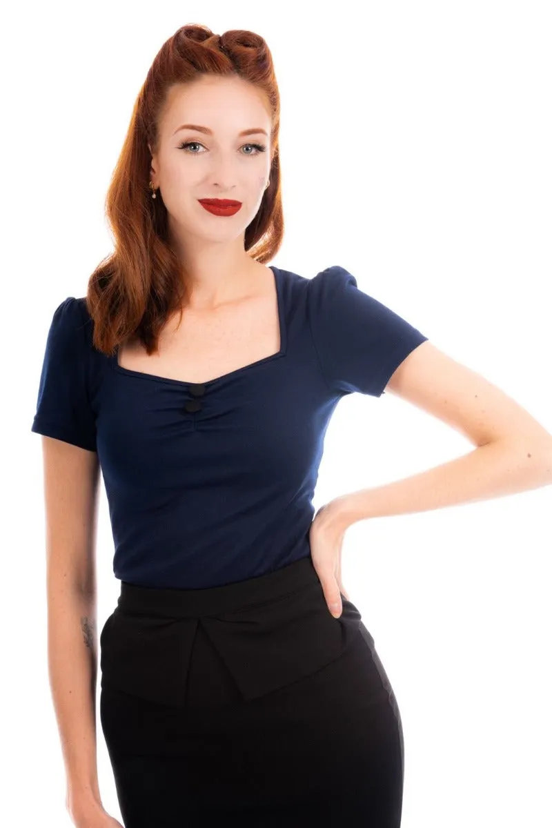 Ro Rox Doris Pinup 1950's Retro Sweetheart Top
