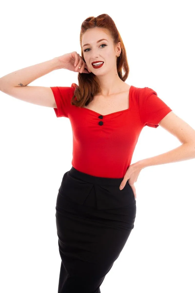 Ro Rox Doris Pinup 1950's Retro Sweetheart Top