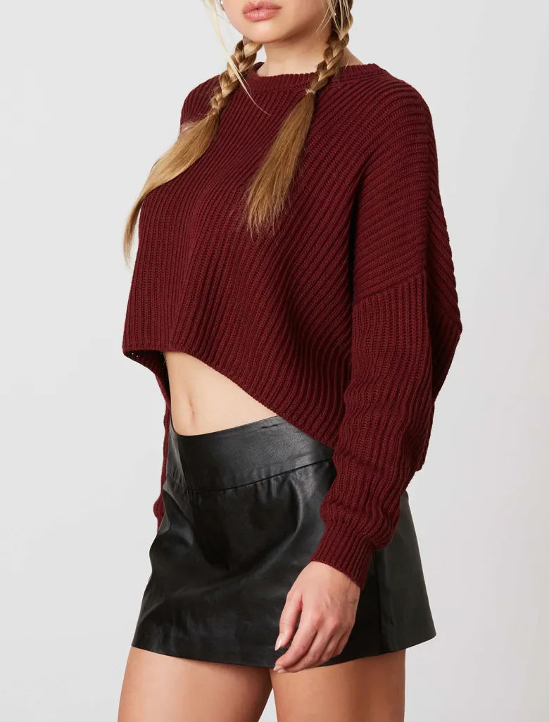Round Neck Ribbed Sweater
