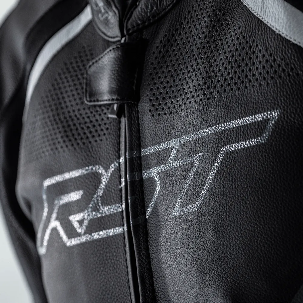RST SABRE CE LEATHER JACKET [BLACK/WHITE]