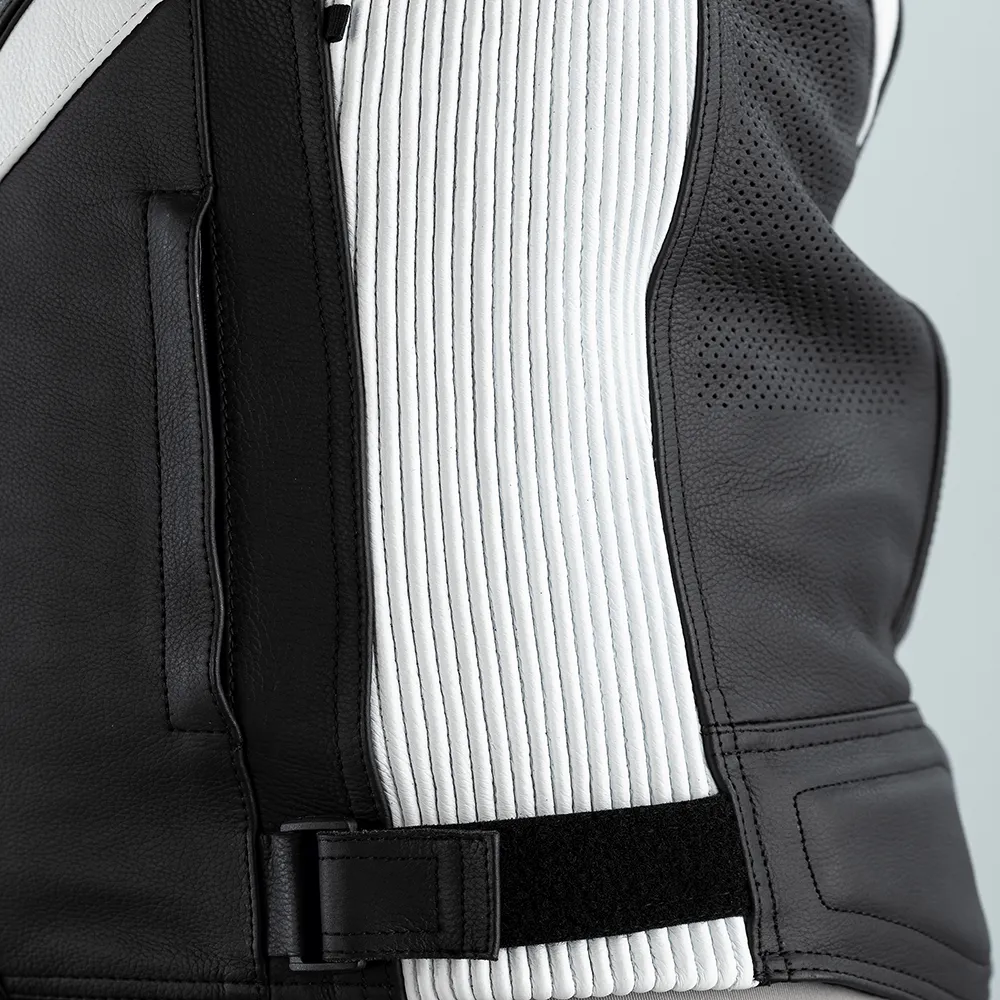 RST SABRE CE LEATHER JACKET [BLACK/WHITE]