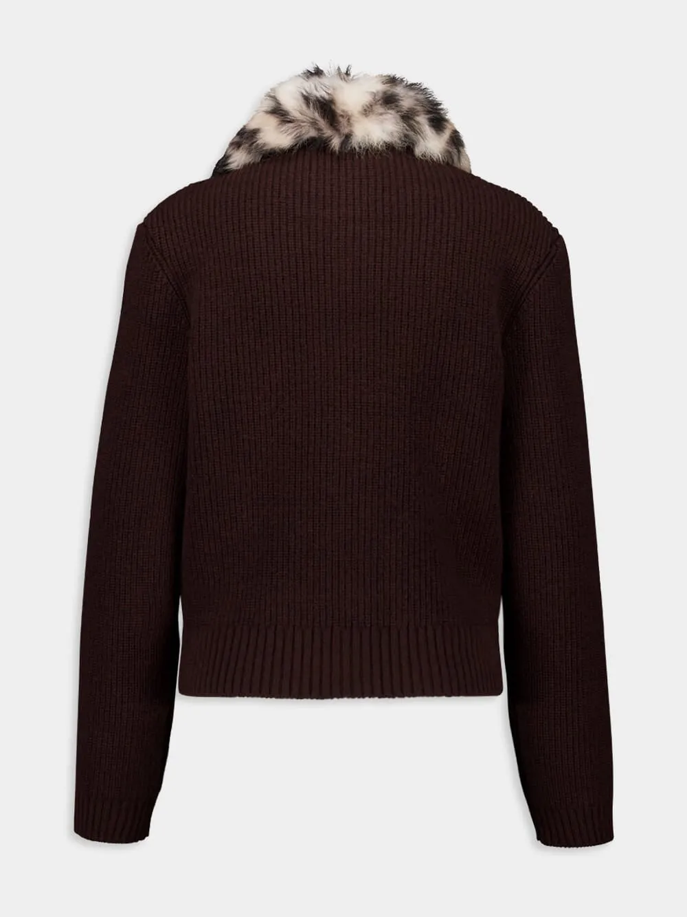 Russet Brown Wool and Cashmere Cardigan
