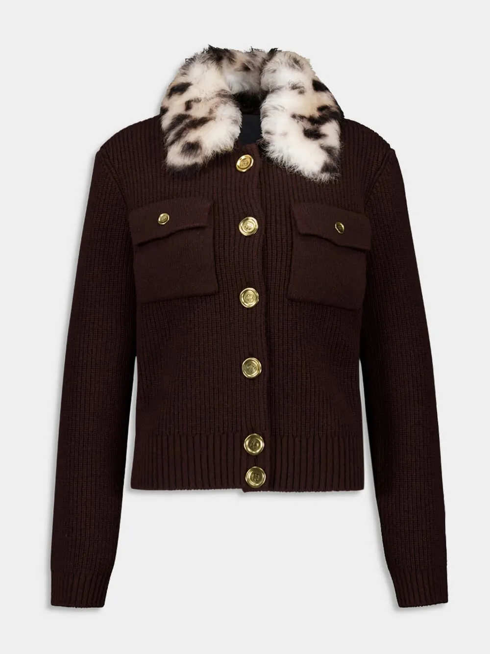 Russet Brown Wool and Cashmere Cardigan