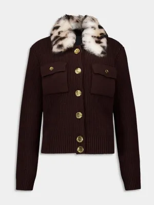 Russet Brown Wool and Cashmere Cardigan