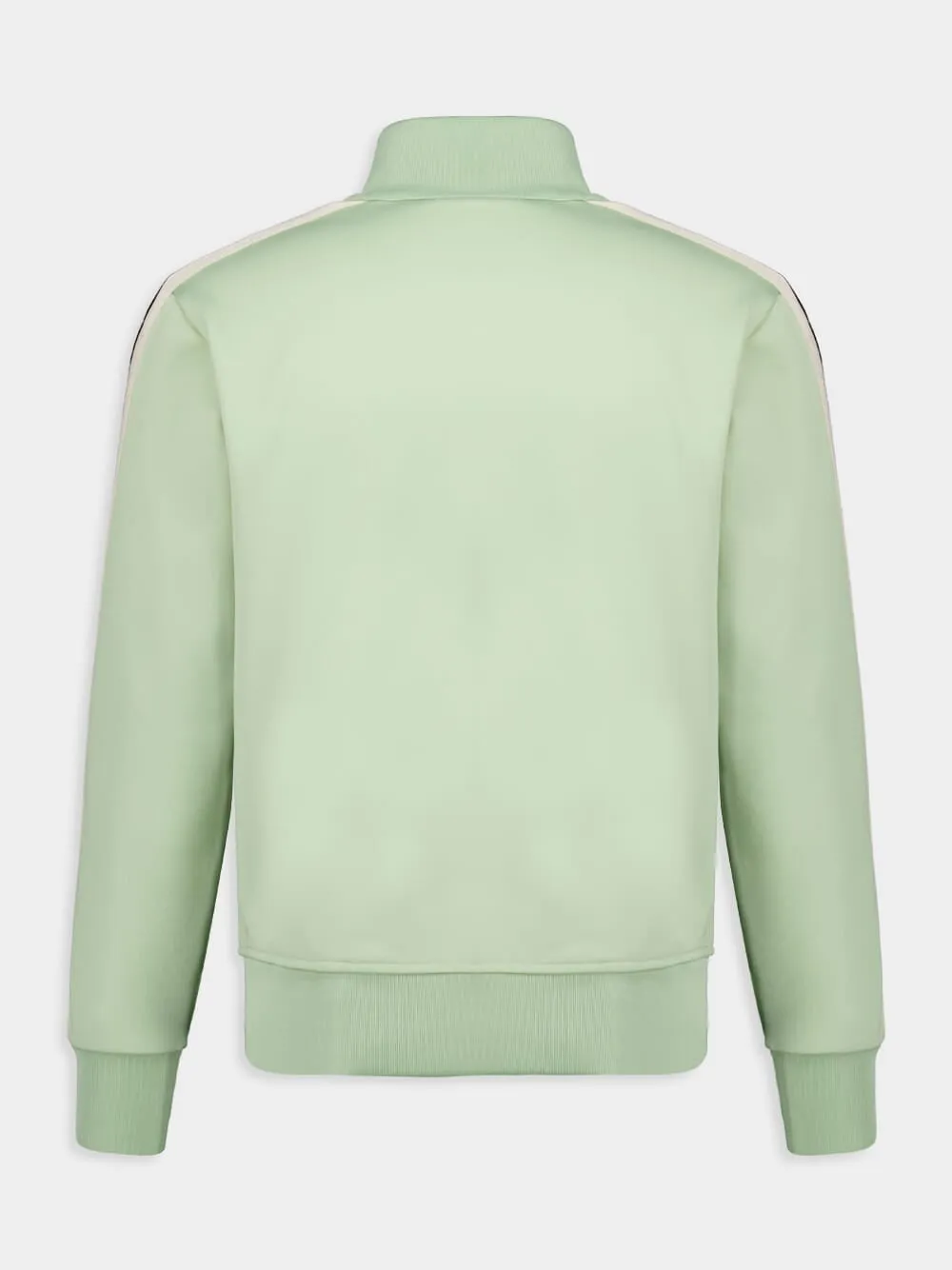 Sage Green Zipped Track Jacket with Logo Embroidery