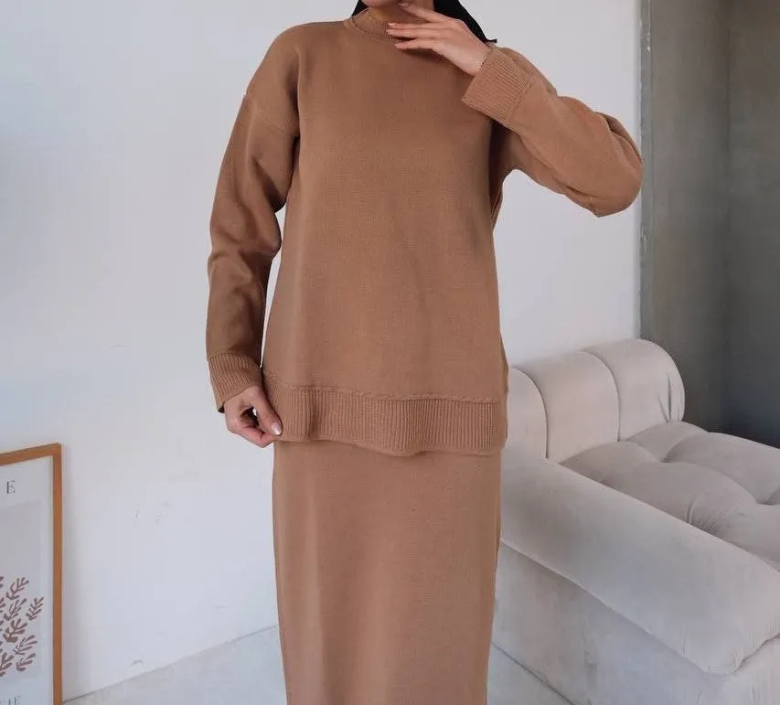 Sanna Knit Skirt Co-Ord- Navy