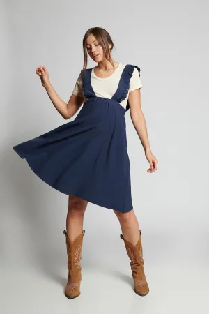 Scarlett Overalls Skirt - Navy