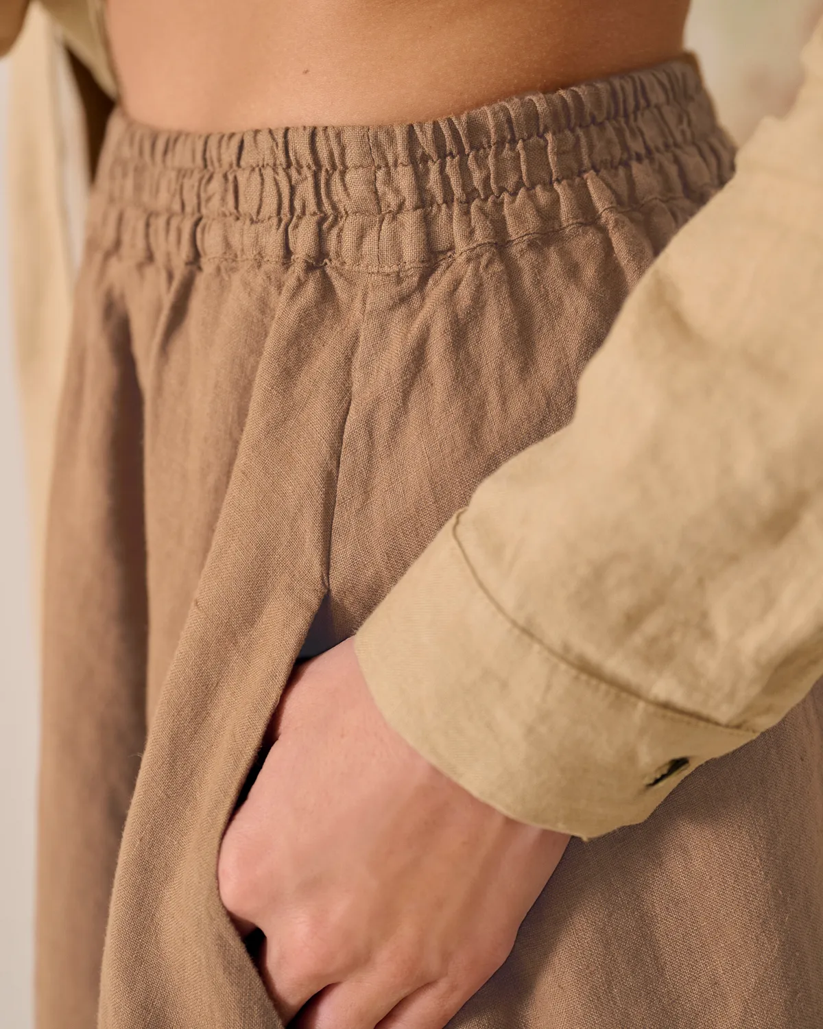 Shaina - Linen Skirt in Walnut