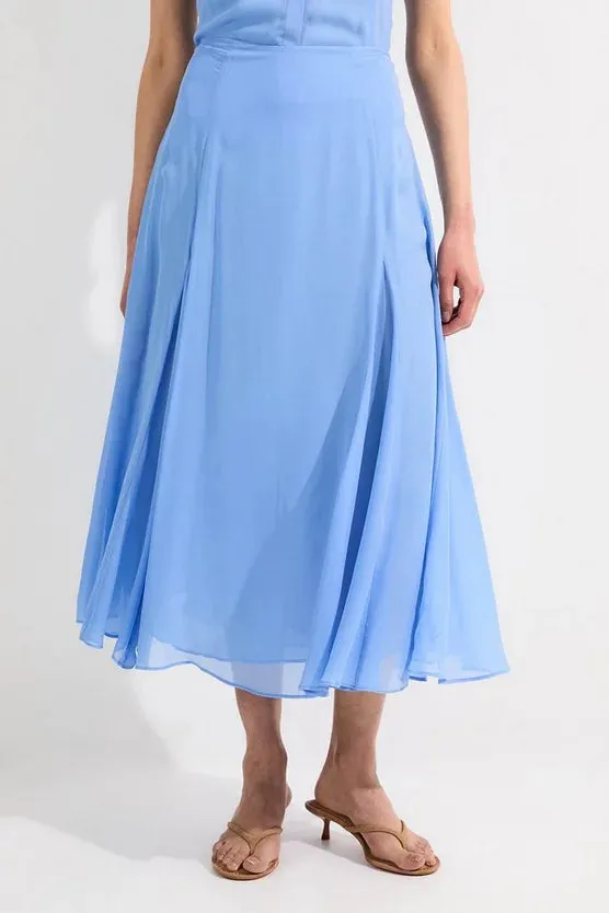 Sheer Viscose Georgette Woven Maxi Skirt