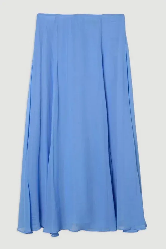 Sheer Viscose Georgette Woven Maxi Skirt