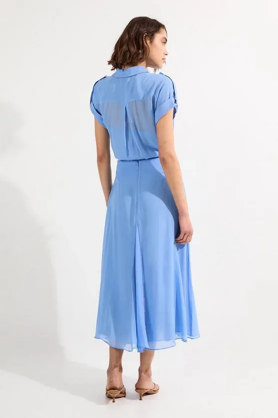 Sheer Viscose Georgette Woven Maxi Skirt
