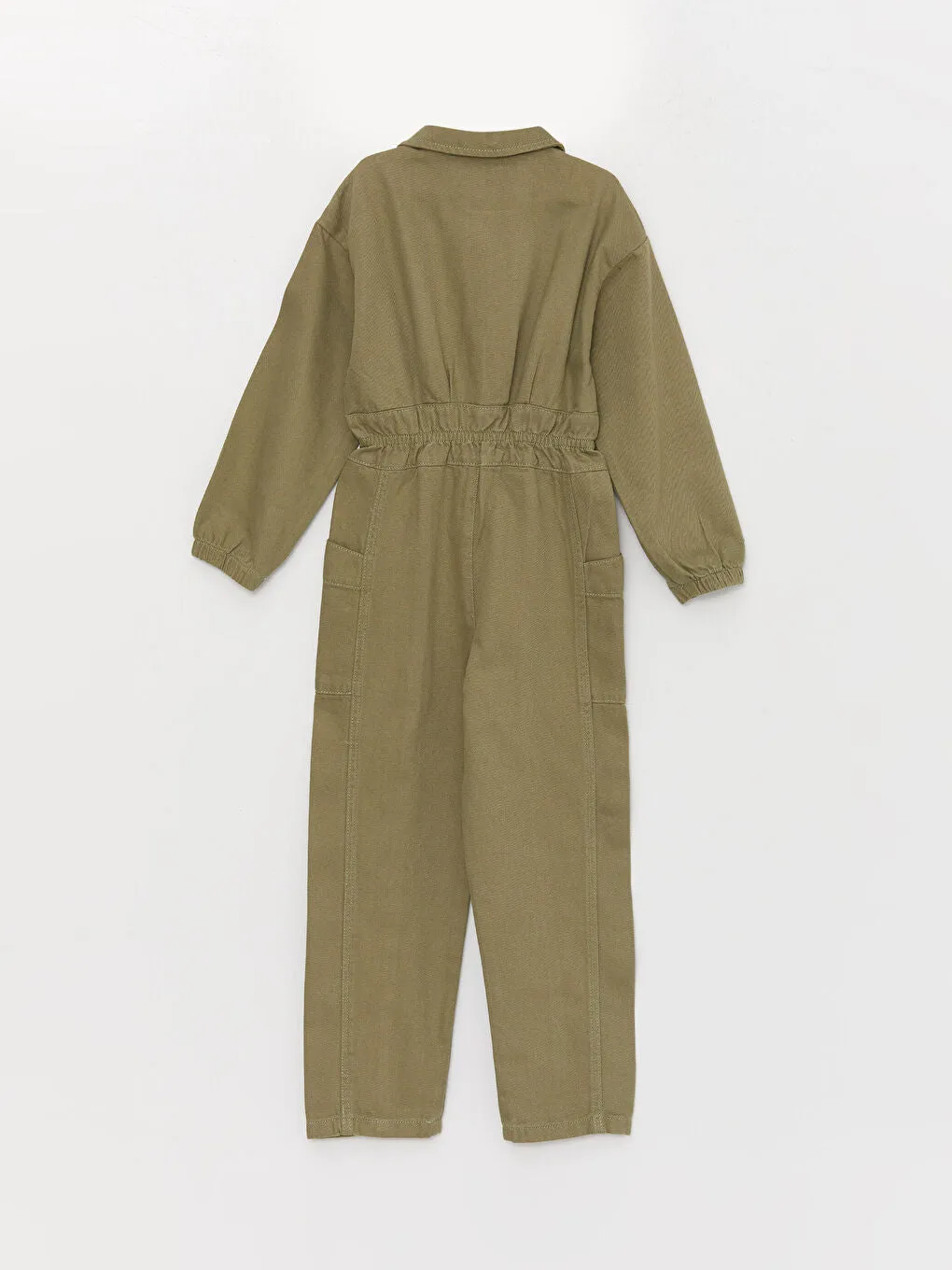 Shirt Collar Long Sleeve Girls Jumpsuit