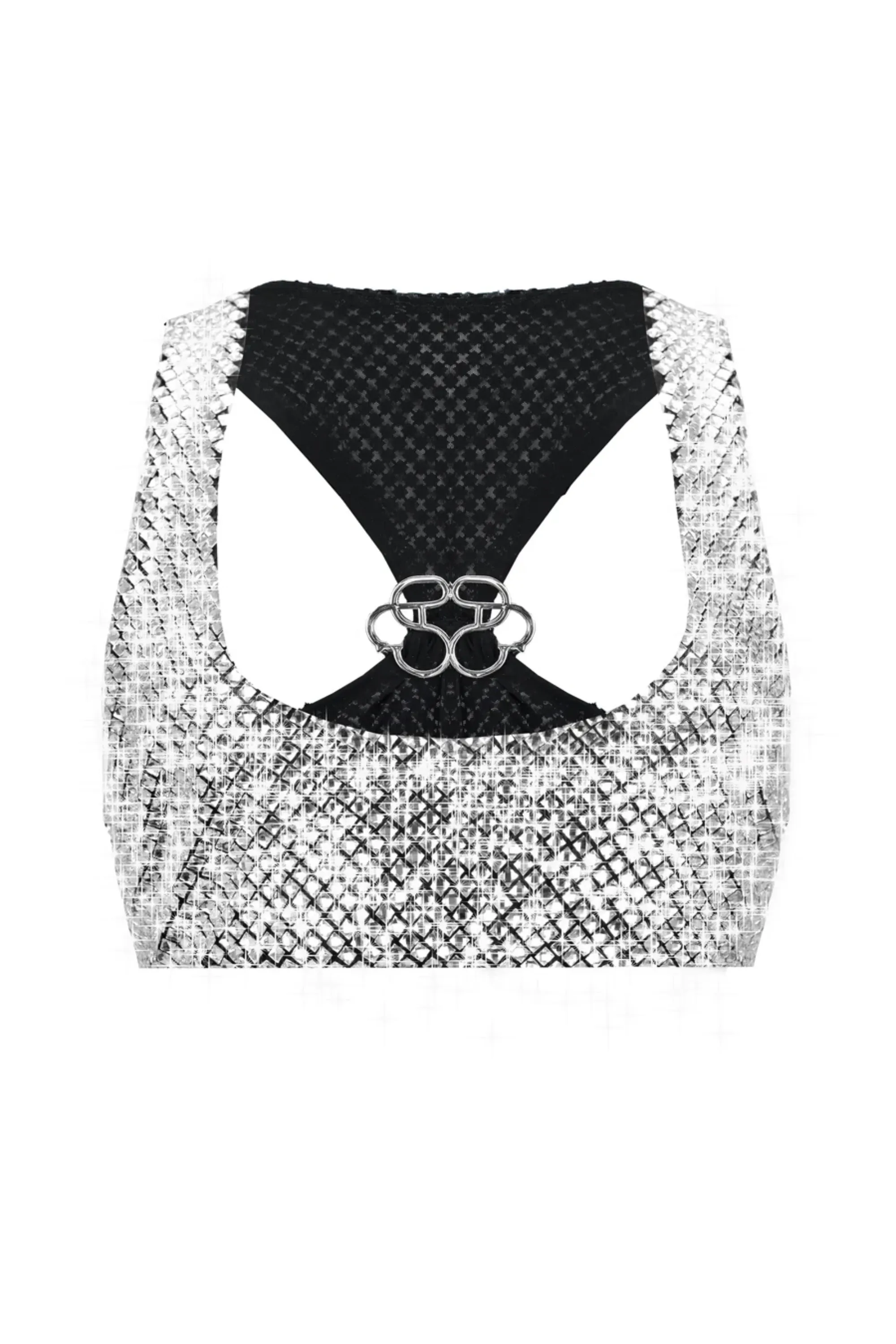SILVER CROP TOP