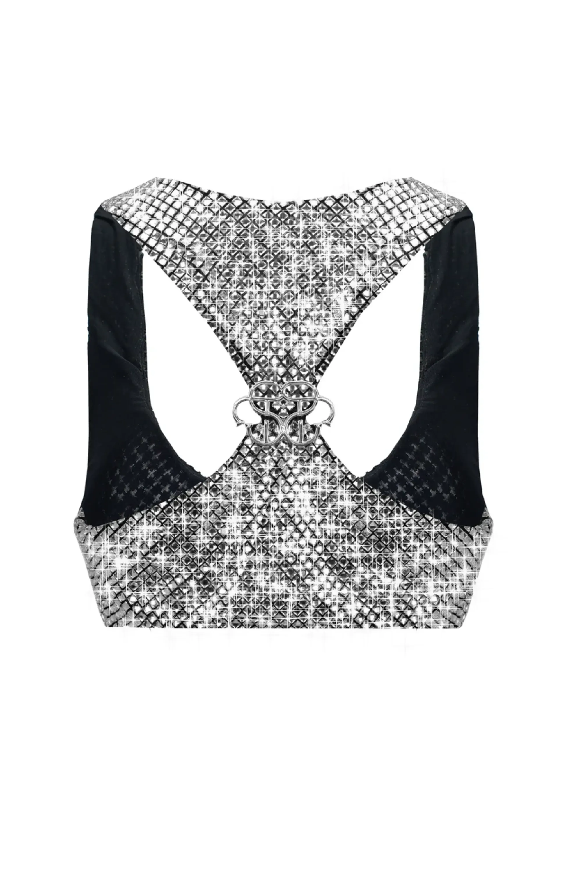 SILVER CROP TOP