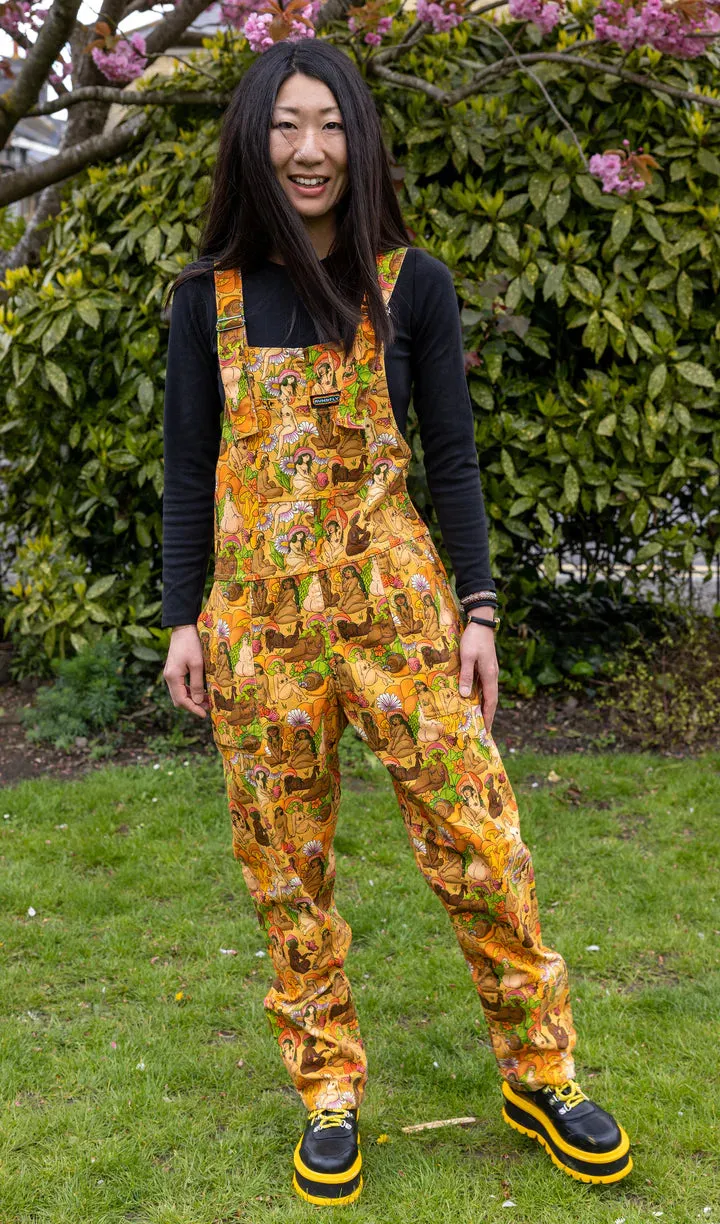 SIZES 4XS/3XS* Run & Fly x The Mushroom Babes Natural Babes Stretch Twill Dungarees