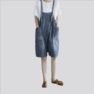 Slouchy fit cargo pockets women's denim overall