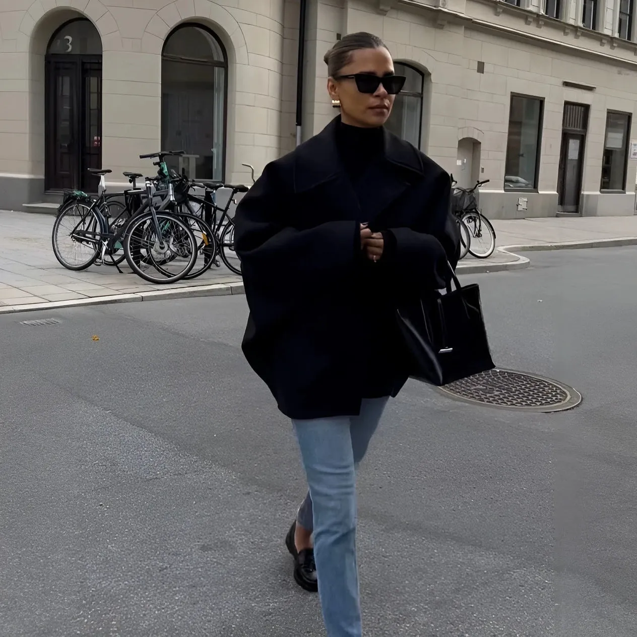 Sophisticated Oversized Outerwear Jacket