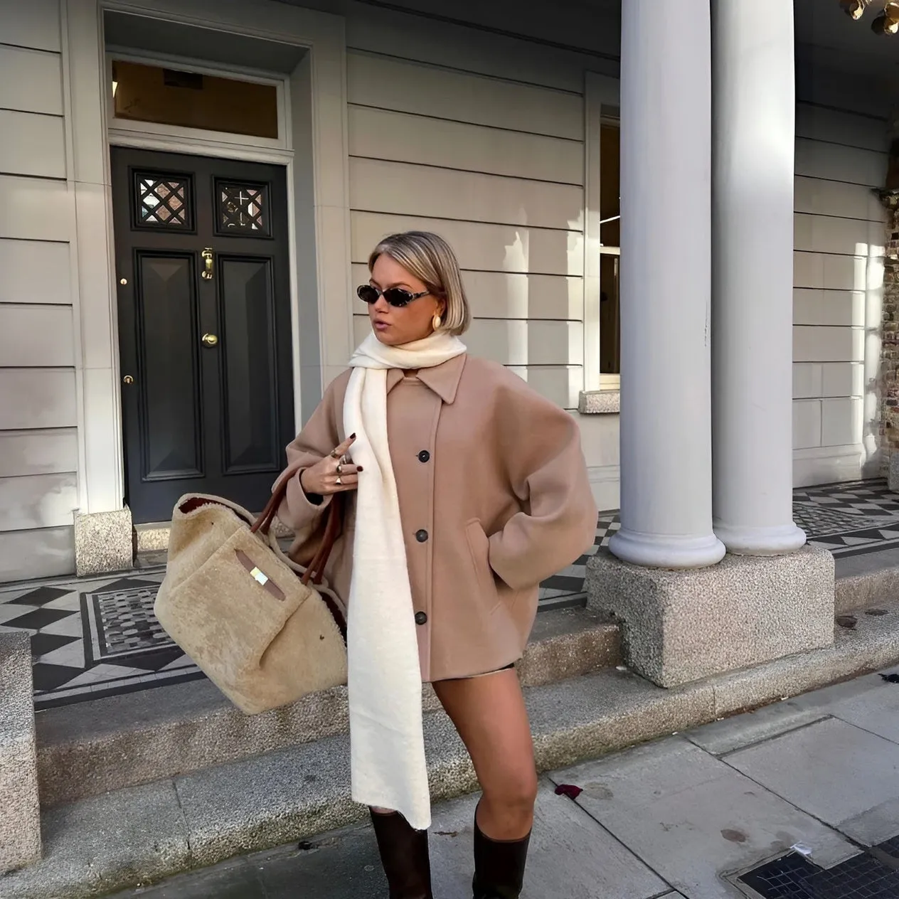 Sophisticated Oversized Outerwear Jacket