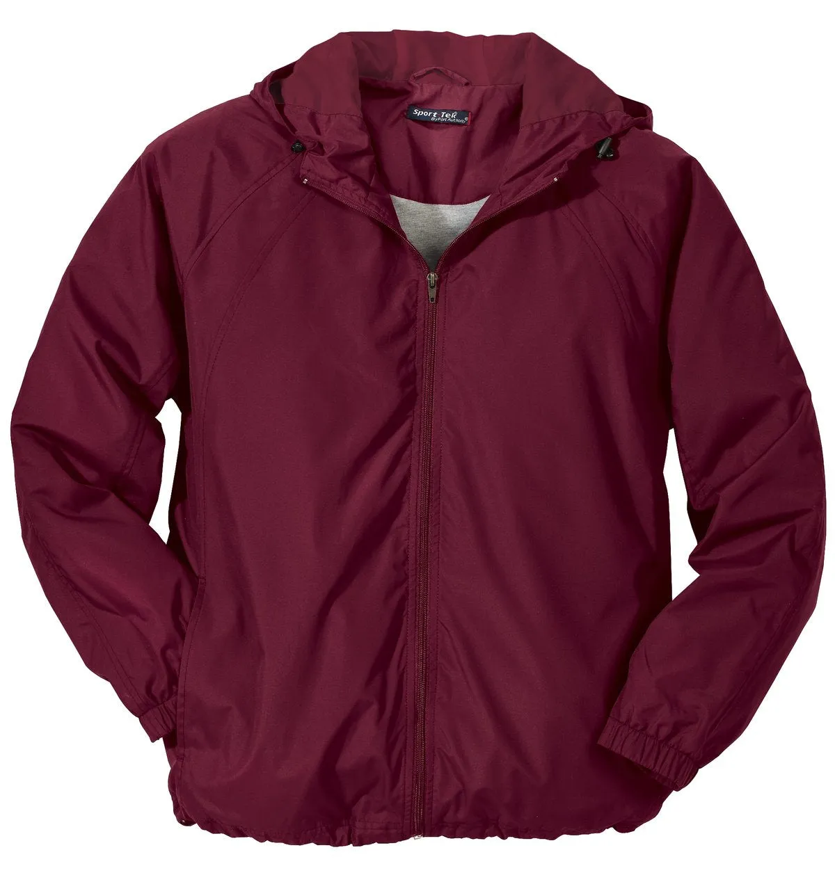 Sport-Tek Hooded Raglan Jacket. JST73 Maroon