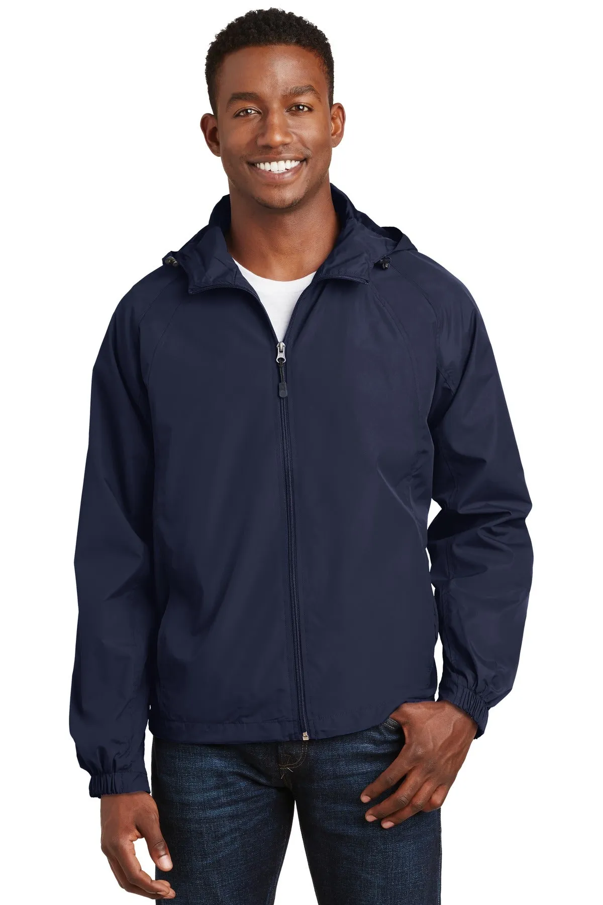 Sport-Tek Hooded Raglan Jacket. JST73 True Navy