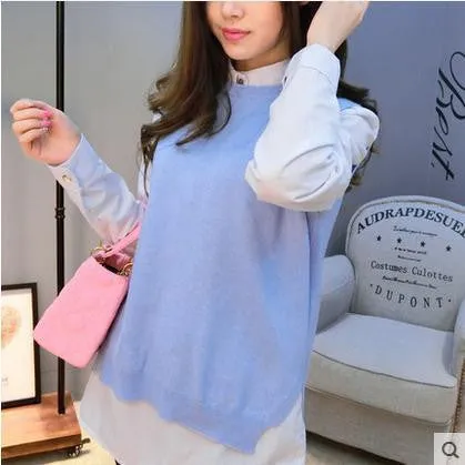 spring loose big yards female hedging sweater vest sweater vest round neck wool vest waistcoat jacket