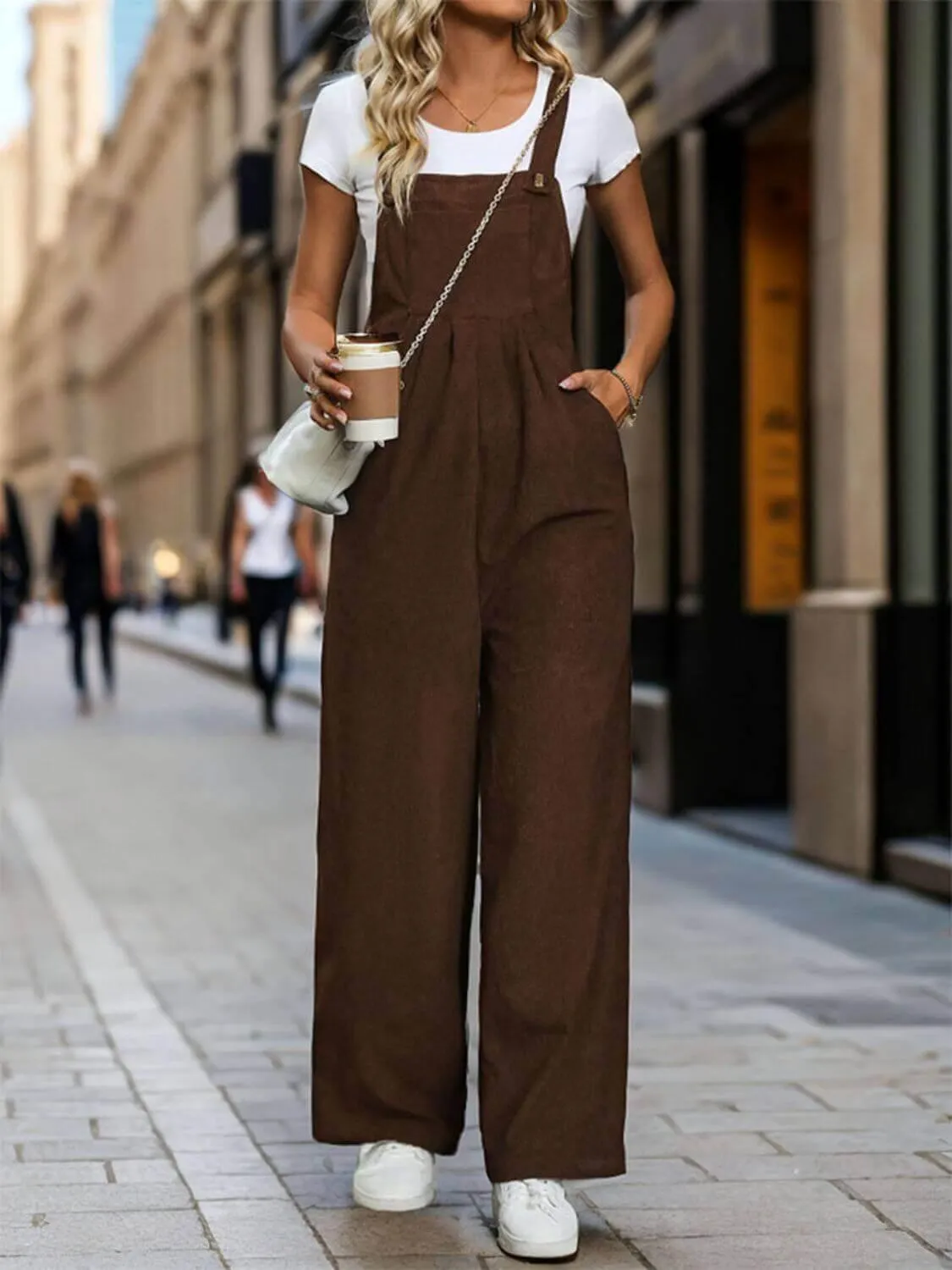 Square Neck Wide Strap Overalls – Trendy, Comfortable