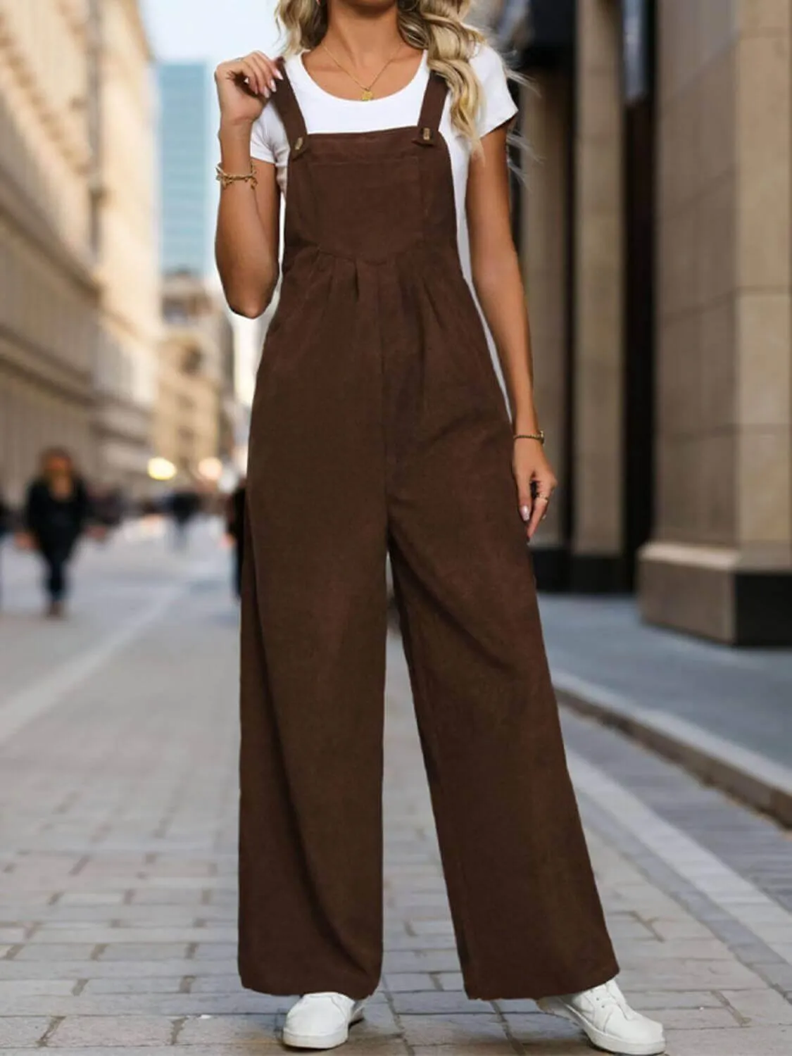 Square Neck Wide Strap Overalls – Trendy, Comfortable