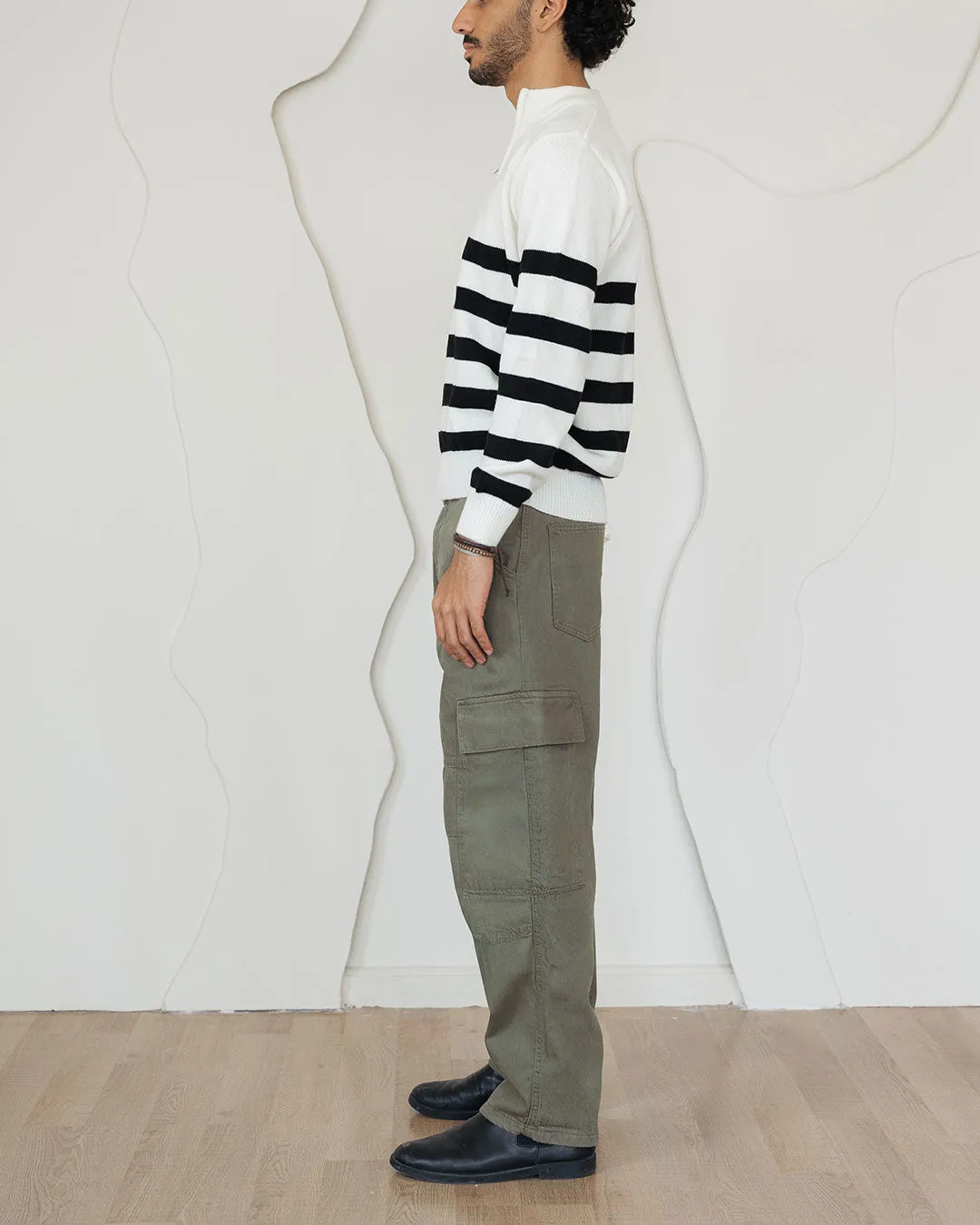 Striped Men Quarter Pullover