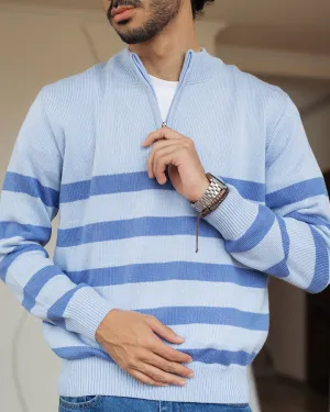 Striped Men Quarter Pullover