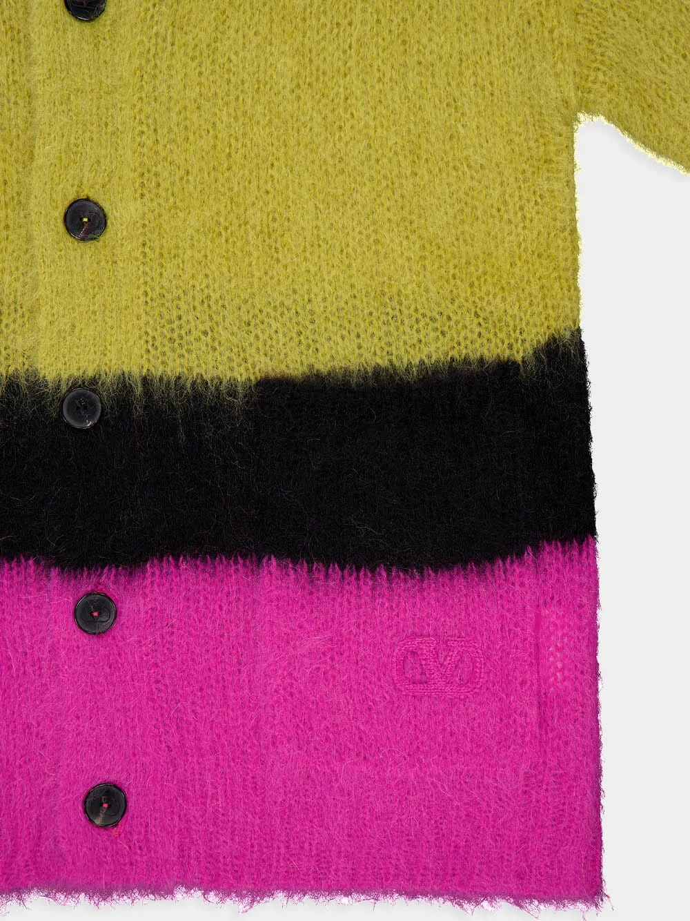 Striped Mohair Blend Cardigan