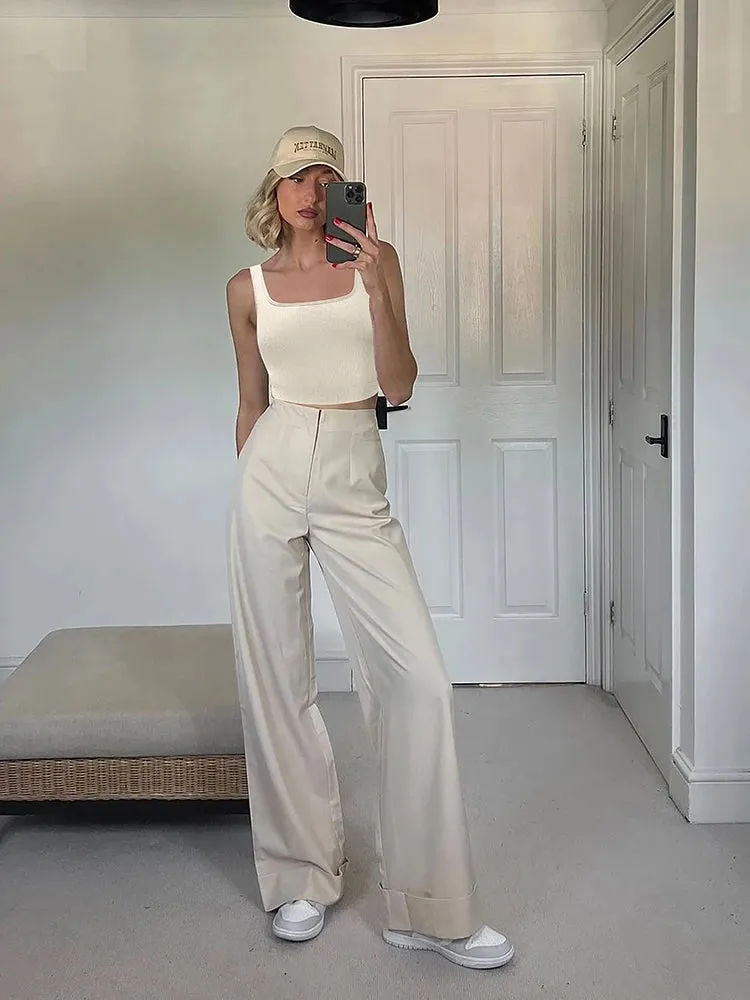 Summer Basic Sleeveless Crop Top