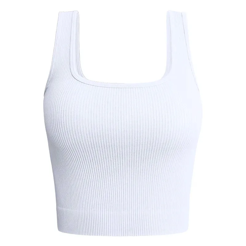 Summer Basic Sleeveless Crop Top